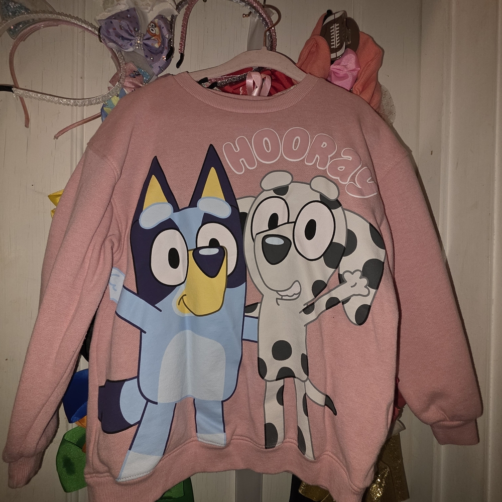 Pink Bluey Graphic Kids Sweatshirt - Hooray